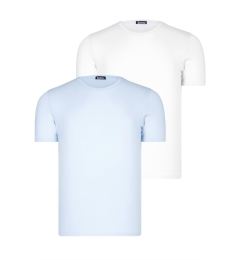 Снимка на DUAL SET T8569 DEWBERRY BIKE COLLAR MENS T-SHIRT-BLUE-WHITE