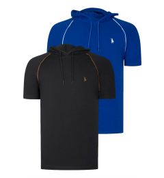 Снимка на DUAL SET T8570 DEWBERRY HOODED MEN'S T-SHIRT-BLACK-SAKS