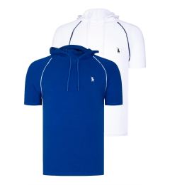 Снимка на DUAL SET T8570 DEWBERRY HOODED MEN'S T-SHIRT-WHITE-SAKS