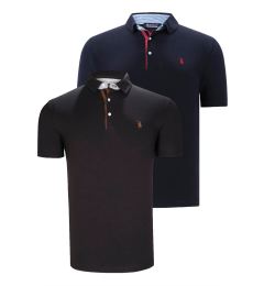 Снимка на DUAL SET T8582 DEWBERRY MENS T-SHIRT-BLACK-NAVY BLUE