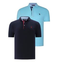 Снимка на DUAL SET T8582 DEWBERRY MENS T-SHIRT-NAVY BLUE-CYAN