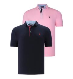 Снимка на DUAL SET T8582 DEWBERRY MENS T-SHIRT-NAVY BLUE-PINK