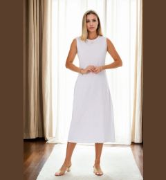Снимка на E4385 Dewberry Womens Long Dress-WHITE