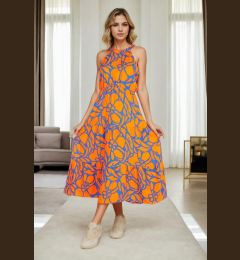 Снимка на E7818 Dewberry Womens Floral Patterned Dress-ORANGE