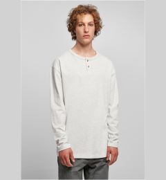 Снимка на Eco-friendly Oversized Henley Long Sleeve Light Grey