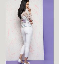 Снимка на Euphora jeans decorated with cuts and rhinestones on the knees white