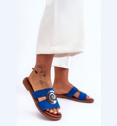 Снимка на Fashionable slippers with mirror decoration blue Deep Breath