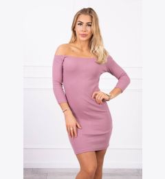 Снимка на Fitted dress - ribbed dark pink