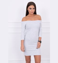 Снимка на Fitted dress - ribbed light gray
