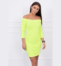Снимка на Fitted dress - ribbed yellow neon