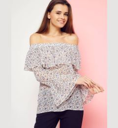Снимка на Floral blouse with carmen neckline Cocomore Boutiqe white