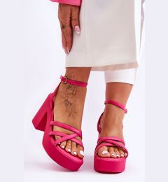 Снимка на FS1 Модни сандали на висок ток с каишки Fuchsia Shemira