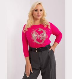 Снимка на Fuchsia oversized women's blouse with print