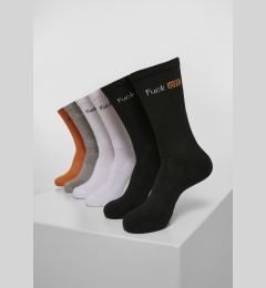 Снимка на Fuck Off Socks 6-Pack Black/White/Grey/Non-Orange