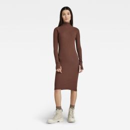 Снимка на G-STAR Dress - Rib slim dress wmn brown
