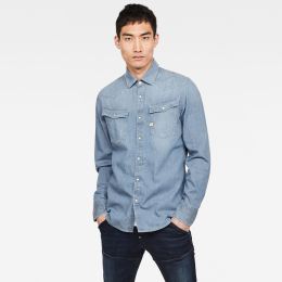 Снимка на G-STAR Shirt - 3301 slim shirt l\s blue-grey