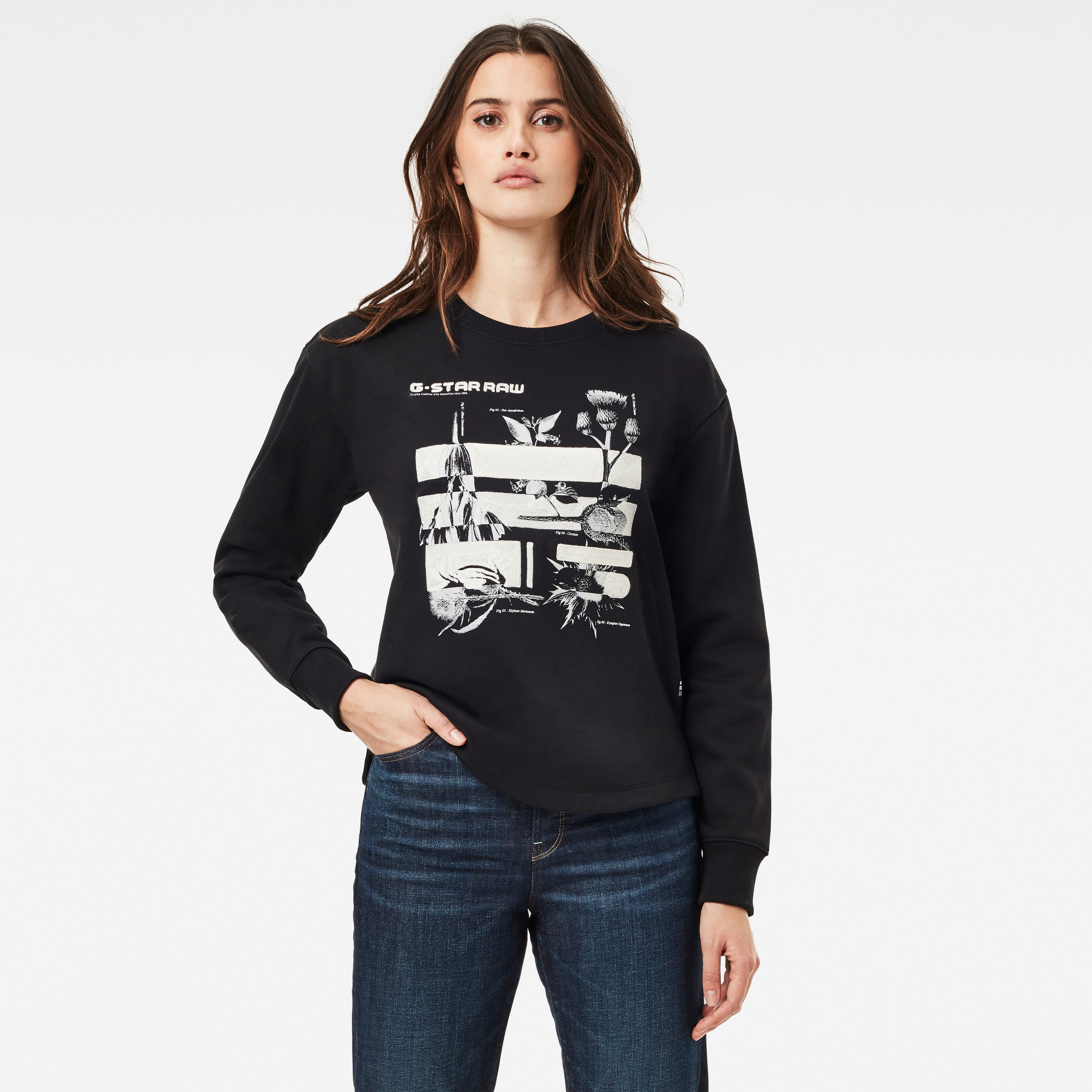Снимка на G-STAR Sweatshirt - Graphic thistle xzyph r sw wmn l\s black