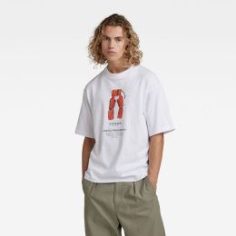 Снимка на G-STAR T-shirt - Archive print boxes r t white