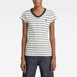 Снимка на G-STAR T-shirt - Eyben stripe slim v t wmn s\s beige