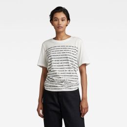 Снимка на G-STAR T-shirt - Stripe text r t wmn white