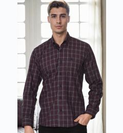 Снимка на G711 DEWBERRY MEN'S SHIRT-BURGUNDY-1