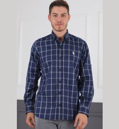 Снимка на G719 DEWBERRY MEN'S SHIRT-NAVY BLUE - WHITE