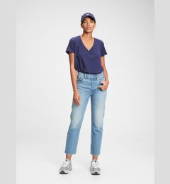 Снимка на GAP Blue Women's T-Shirt Organic Vintage V-neck
