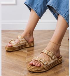 Снимка на Gemre Beige flip-flops with buckles on straps Rider