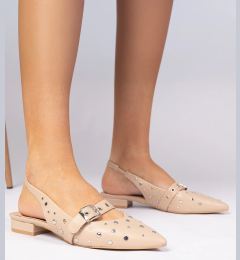 Снимка на Gemre Beige women's flat heel slingback pumps Salineo
