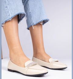Снимка на Gemre Beige women's loafers with rhinestones Kaletta
