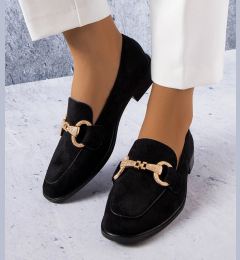 Снимка на Gemre Black loafers with a golden ornament Fluet