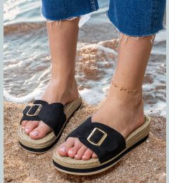 Снимка на Gemre Black platform sandals with a buckle on the strap Umsa