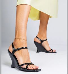 Снимка на Gemre Black wedge sandals for women Jessy