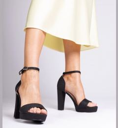 Снимка на Gemre Black women's high glitter sandals Sandis