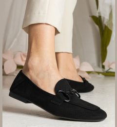 Снимка на Gemre Black women's openwork loafers with ornament Mensory