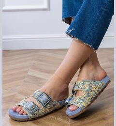Снимка на Gemre Blue crochet flip-flops with buckles on straps Firada