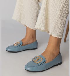 Снимка на Gemre Blue women's loafers with a gold ornament Frada