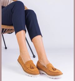 Снимка на Gemre Brown women's eco-suede moccasins with embellishment Balada