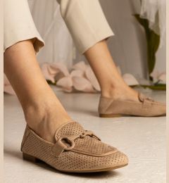 Снимка на Gemre Brown Women's Perforated Loafers with Decoration Mensory