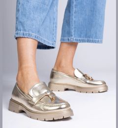 Снимка на Gemre Golden elegant eco-leather loafers with embellishment Marsella