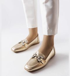 Снимка на Gemre Golden moccasins with rhinestones Marechal