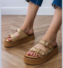 Снимка на Gemre Golden sandals with buckles on straps Orinos