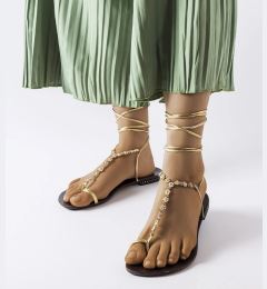 Снимка на Gemre Golden sandals with zirconia Troghi