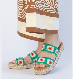 Снимка на Gemre Green embroidered espadrille sandals Lelis