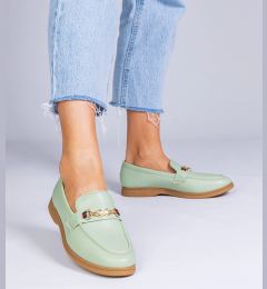 Снимка на Gemre Green moccasins with a gold ornament Feola