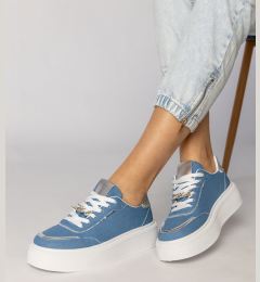 Снимка на Gemre Jeans sneakers decorated with glitter and rhinestones Felura