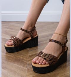 Снимка на Gemre Leopard print women's sandals with decorative buckle Sarni