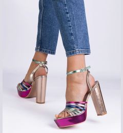 Снимка на Gemre Multicolored massive block heel sandals Veransa