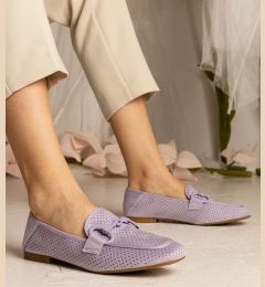 Снимка на Gemre Purple women's perforated loafers with decoration Mensory
