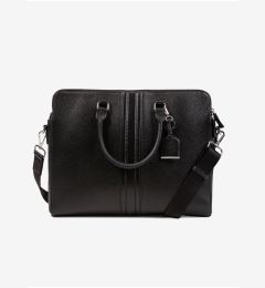 Снимка на Geox Black Men's Leather Laptop Bag - Men